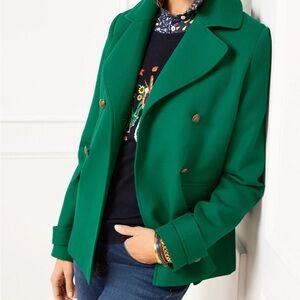 Talbots Green Pea Coat/Jacket, Size Medium, New With Tags!